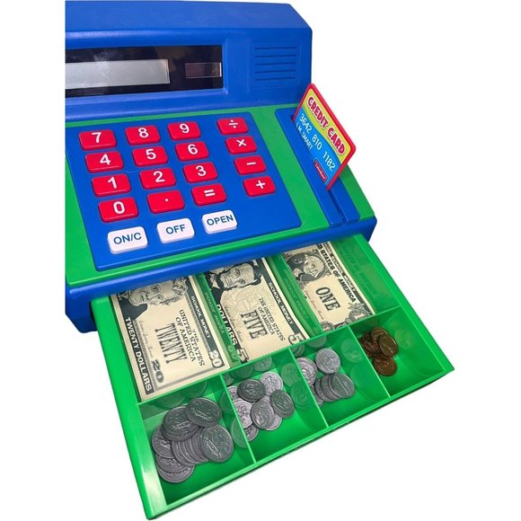 Lakeshore Other - Lakeshore Working Cash Register Kids Toy Play Money Coins Card Store Cashier